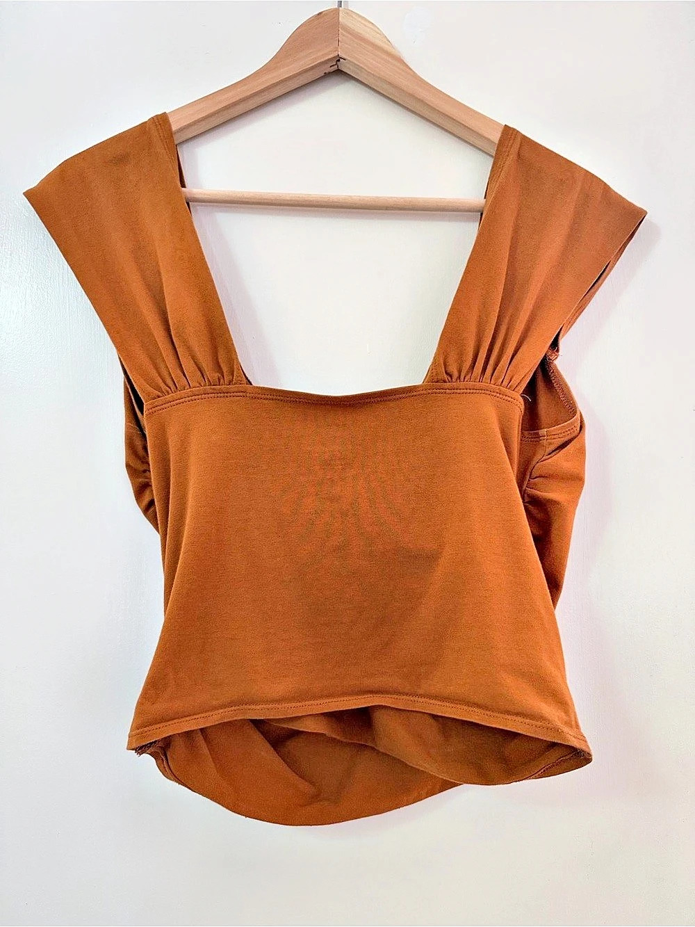 Maeve by Anthropologie Rust Draped Crop Top Size Small Like New
